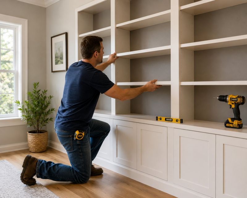 Custom Bookcase Installation in Durham, NC