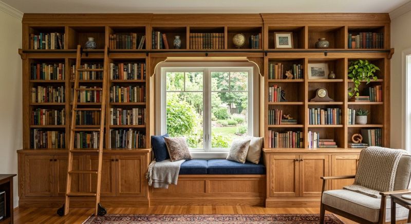 Custom Bookshelves Installation in Durham, NC