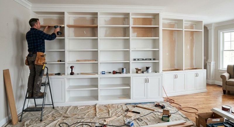 Built In Bookshelves Installation in Fairfax, VA